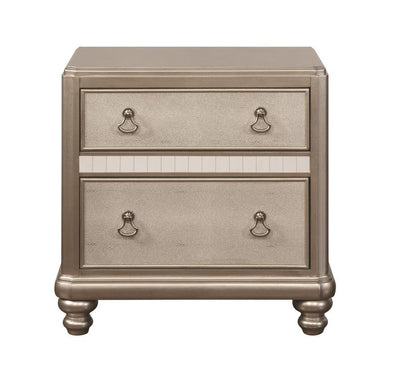 Bling Game - 2-Drawer Nightstand - Metallic Platinum.