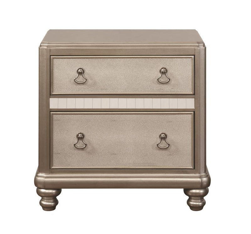 Bling Game - 2-Drawer Nightstand - Metallic Platinum.