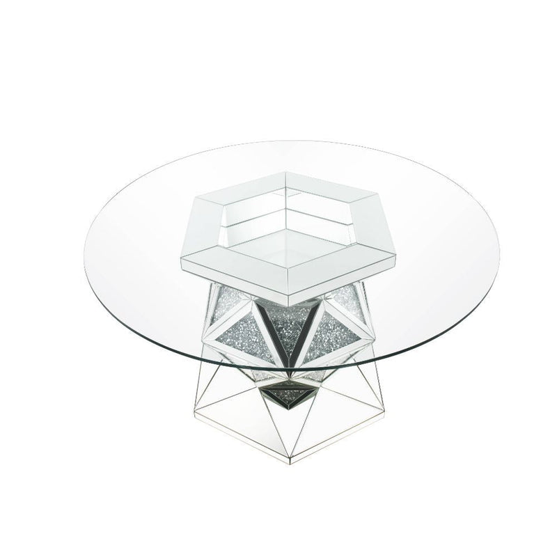 Noralie - Dining Table - Mirrored & Faux Diamonds - 30"