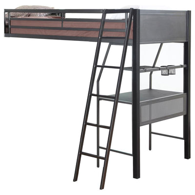 Meyers - 2 Piece Metal Twin Over Full Bunk Bed Set - Black And Gunmetal