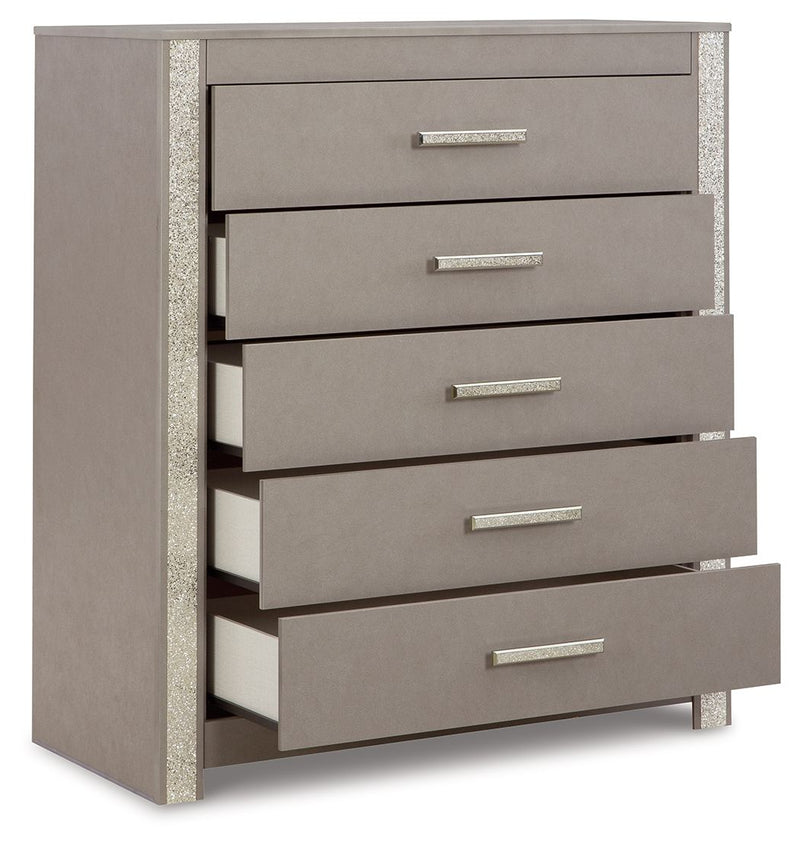 Surancha - Gray - Five Drawer Wide Chest.