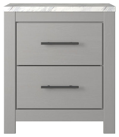 Cottonburg - Light Gray / White - Two Drawer Night Stand.