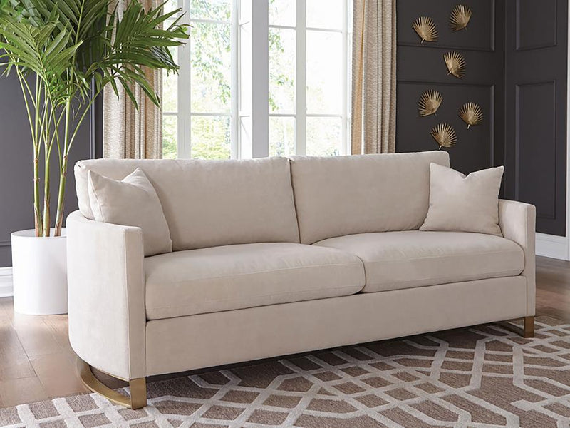 Corliss - Upholstered Arched Arms Sofa - Beige.