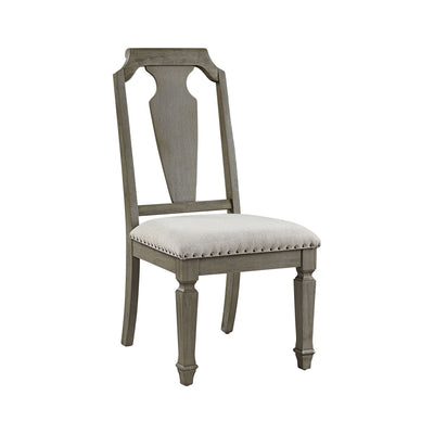 Zumala - Side Chair (Set of 2) - Beige Linen & Weathered Oak Finish - Grand Furniture GA