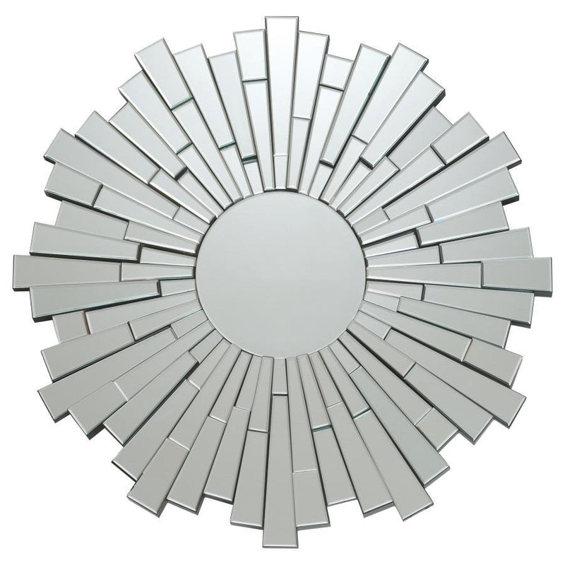 Danika - Sunburst Circular Mirror - Silver - Accent Mirrors - Grand Furniture GA