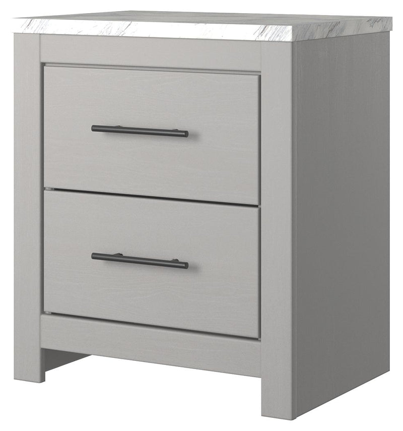 Cottonburg - Light Gray / White - Two Drawer Night Stand.