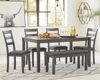 Bridson - Gray - Rect Drm Table Set (Set of 6).