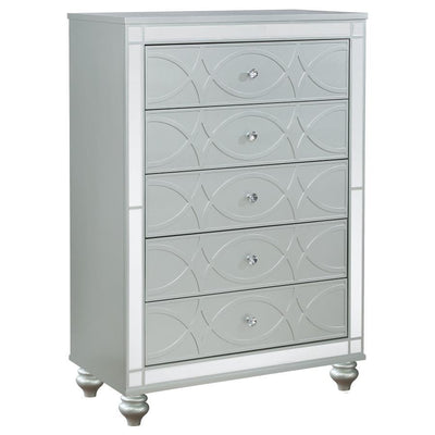 Gunnison - 5-Drawer Chest - Silver Metallic - Grand Furniture GA