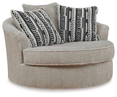 Calnita - Sisal - Oversized Swivel Accent Chair.