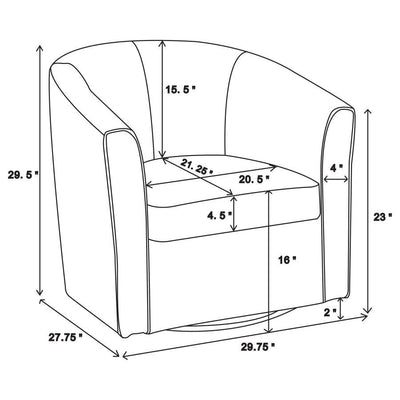 Turner - Upholstery Sloped Arm Accent Swivel Chair.