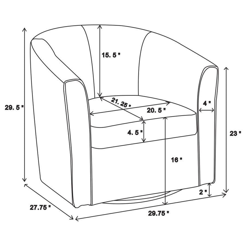 Turner - Upholstery Sloped Arm Accent Swivel Chair.