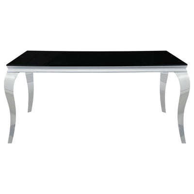 Carone - Rectangular Dining Table - Chrome And Black - Dining Tables - Grand Furniture GA