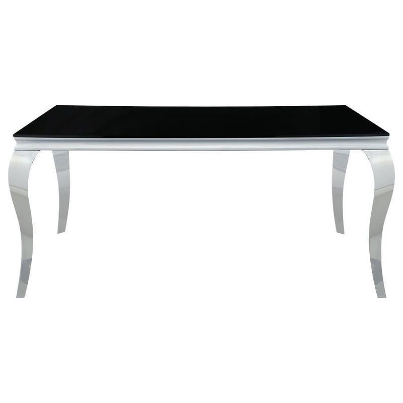 Carone - Rectangular Dining Table - Chrome And Black - Dining Tables - Grand Furniture GA