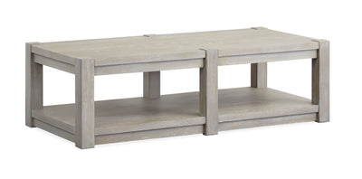 Burgess - Rectangular Shelf Cocktail Table With Casters - Calico Grey.