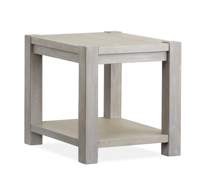 Burgess - Rectangular End Table - Calico Grey.