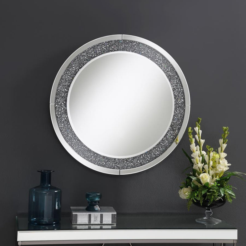 Lixue - Round Wall Mirror With Led Lighting - Silver