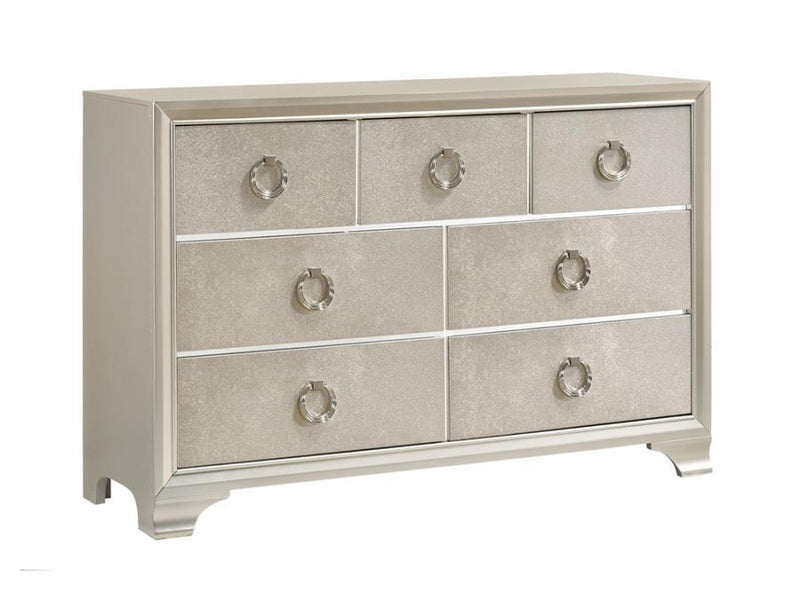 Salford - 7-Drawer Dresser - Metallic Sterling.