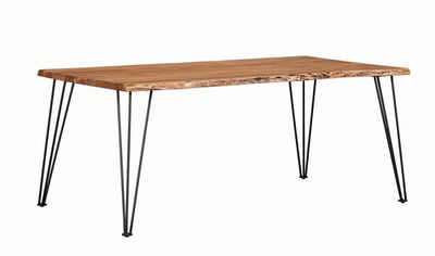 Sherman - Rectangular Dining Table - Natural Acacia and Matte Black.