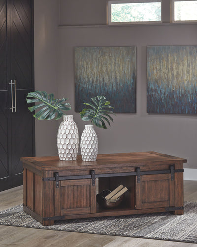 Budmore - Brown - Rectangular Cocktail Table.