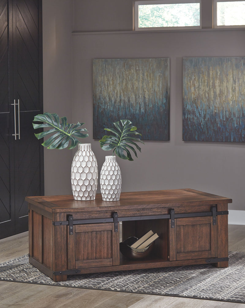 Budmore - Brown - Rectangular Cocktail Table.