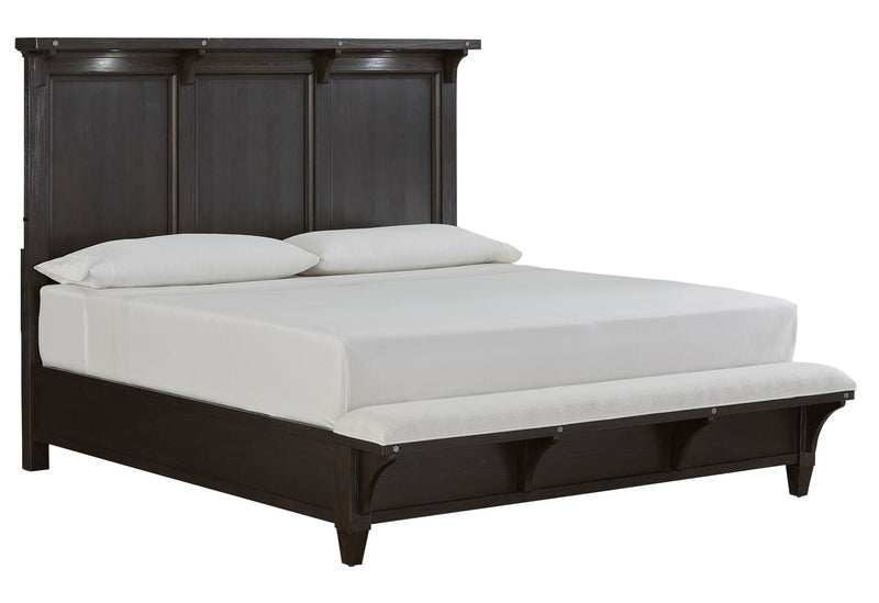 Sierra - Complete Lighted Panel Bed With Upholstered Footboard.