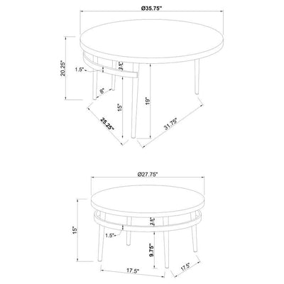 Avilla - Round Nesting Coffee Table - White And Chrome - Grand Furniture GA