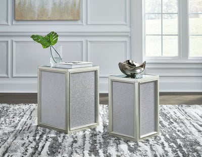 Traleena - Silver Finish - Nesting End Tables (Set of 2).