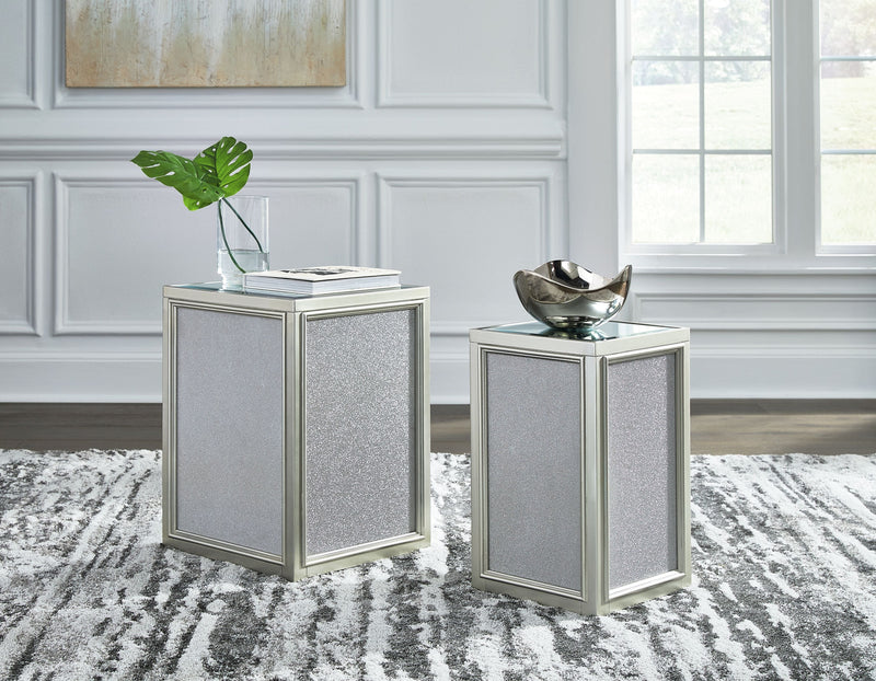 Traleena - Silver Finish - Nesting End Tables (Set of 2).