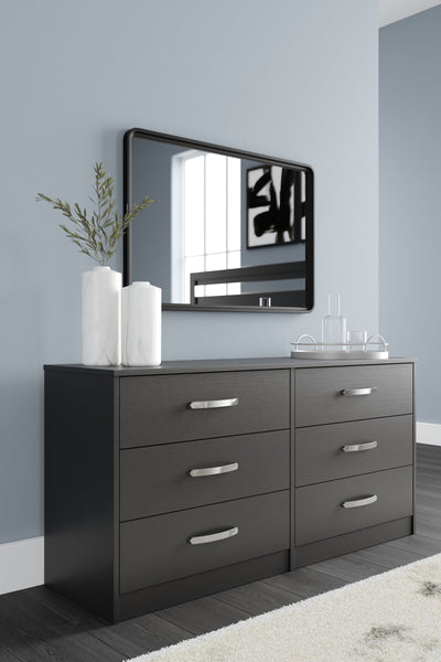 Finch - Black - Six Drawer Dresser - 29'' Height.