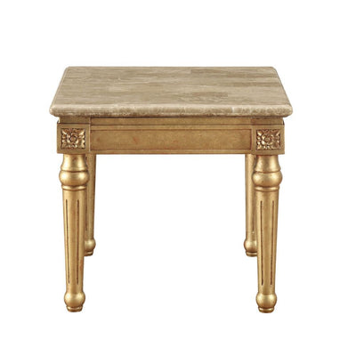 Daesha - End Table - Marble & Antique Gold - Grand Furniture GA