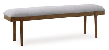 Lyncott - Gray / Brown - Large Upholstered Dining Room Bench