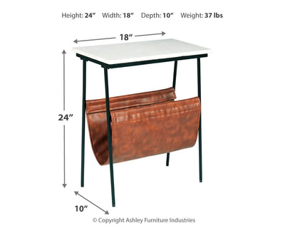 Etanbury - Brown / Black/white - Accent Table.