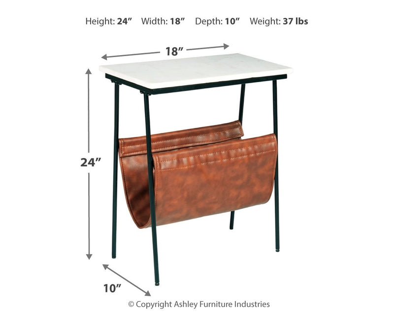 Etanbury - Brown / Black/white - Accent Table.