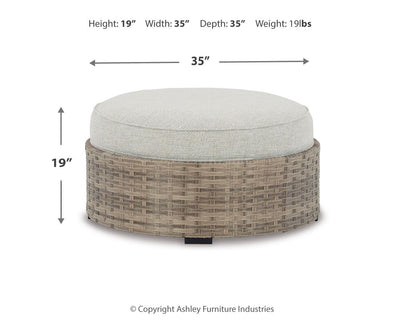 Calworth - Beige - Ottoman With Cushion.