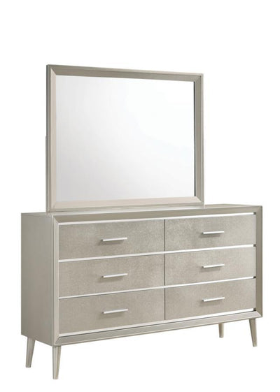 Ramon - 6-Drawer Dresser - Metallic Sterling.