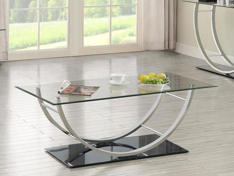 Danville - U-Shaped Coffee Table - Chrome.