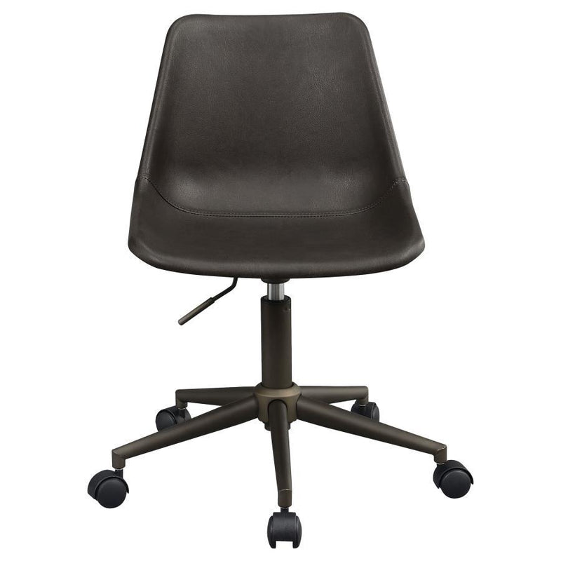 Carnell - Adjustable Height Office Chair With Casters - Brown and Rustic Taupe.