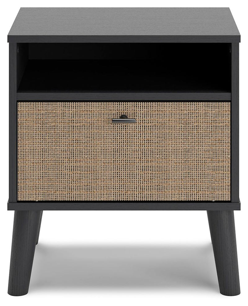 Charlang - Black / Gray - One Drawer Night Stand.