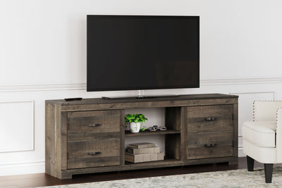 Trinell - Brown - 72" TV Stand W/Fireplace Option.