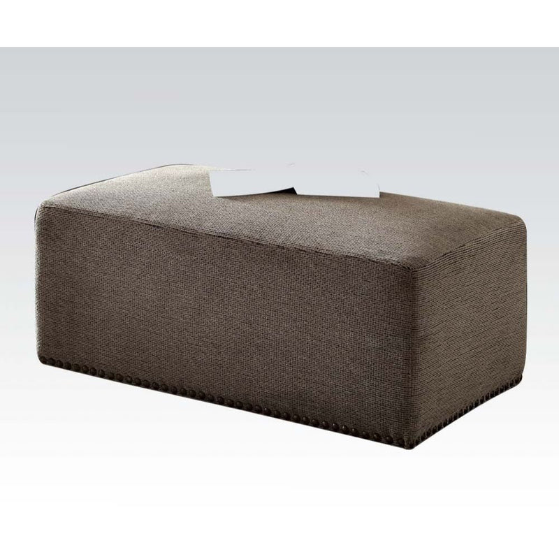 Ushury - Ottoman - Gray Chenille (2-Tone) - Grand Furniture GA