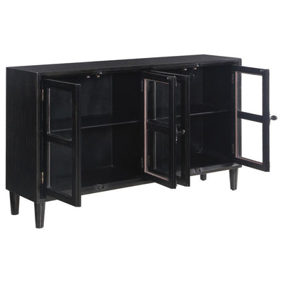 Sylvia - 4-Door Accent Cabinet - Black.