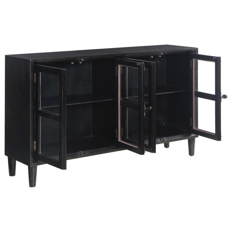 Sylvia - 4-Door Accent Cabinet - Black.