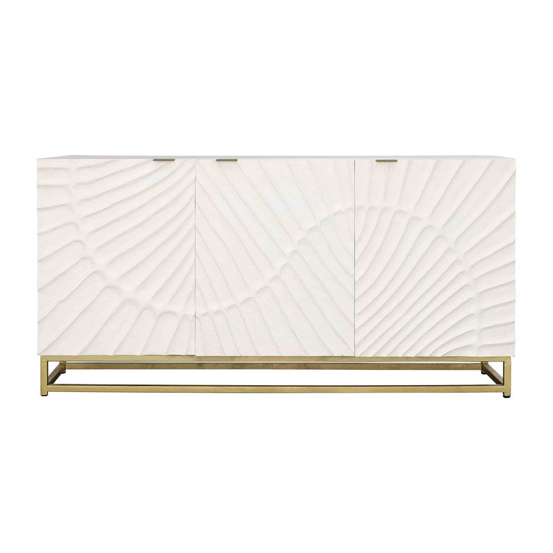 Fallow - Three Door Credenza - White & Gold.