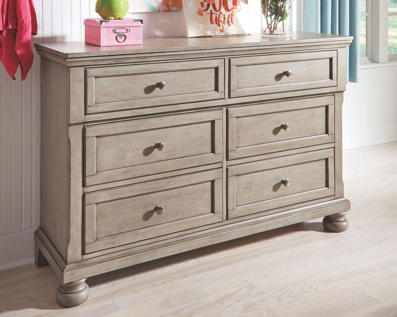 Lettner - Light Gray - Dresser - 6-drawers