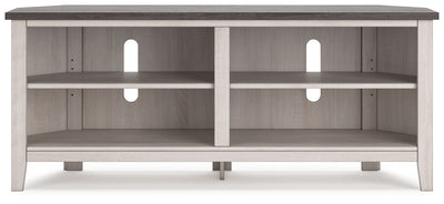 Dorrinson - Two-tone - Medium Corner TV Stand.