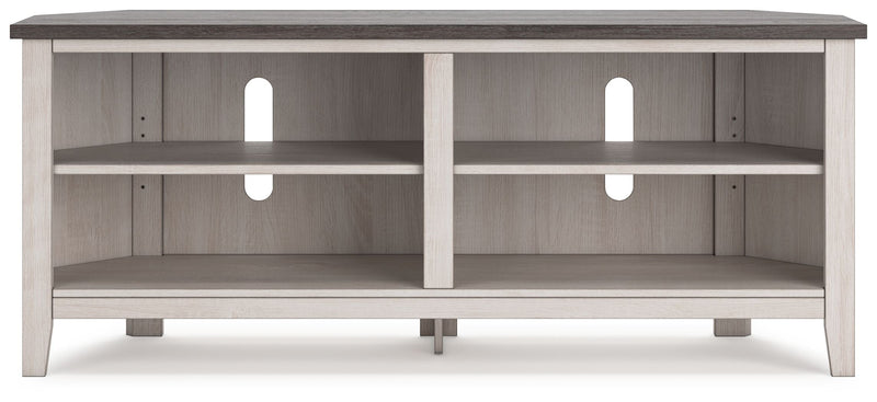 Dorrinson - Two-tone - Medium Corner TV Stand.