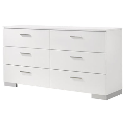 Felicity - 6-Drawer Dresser - Glossy White.