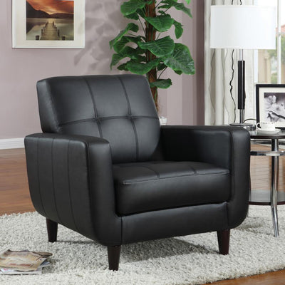 Aaron - Padded Seat Accent Chair - Black.