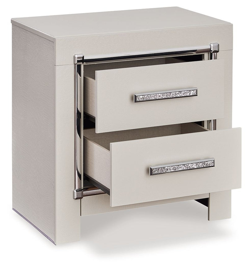 Zyniden - Silver - Two Drawer Night Stand