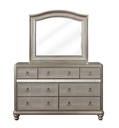 Bling Game - Arched Dresser Mirror - Metallic Platinum.